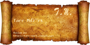 Tarr Márk névjegykártya